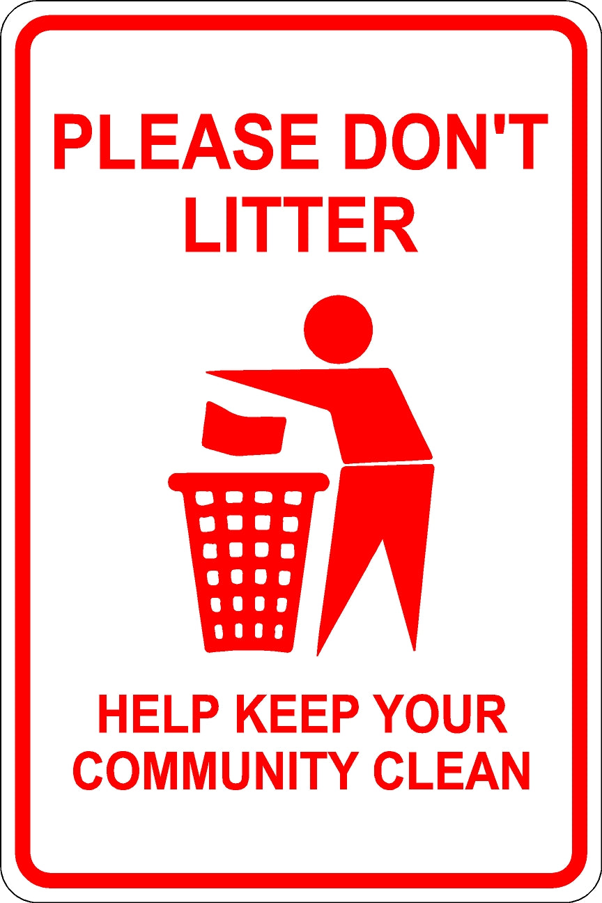 Litter Sign - Red