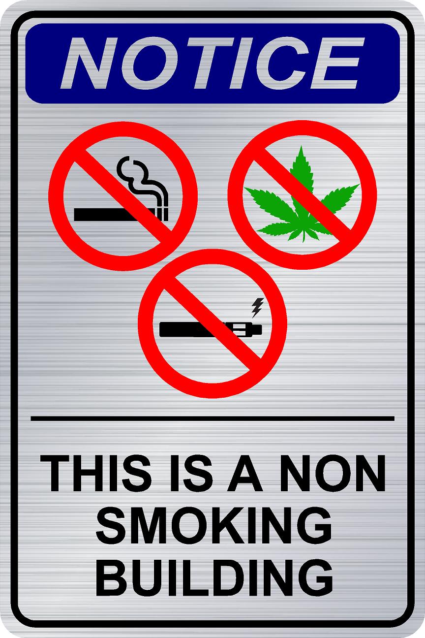 No Smoking – Building Sign - Silver
