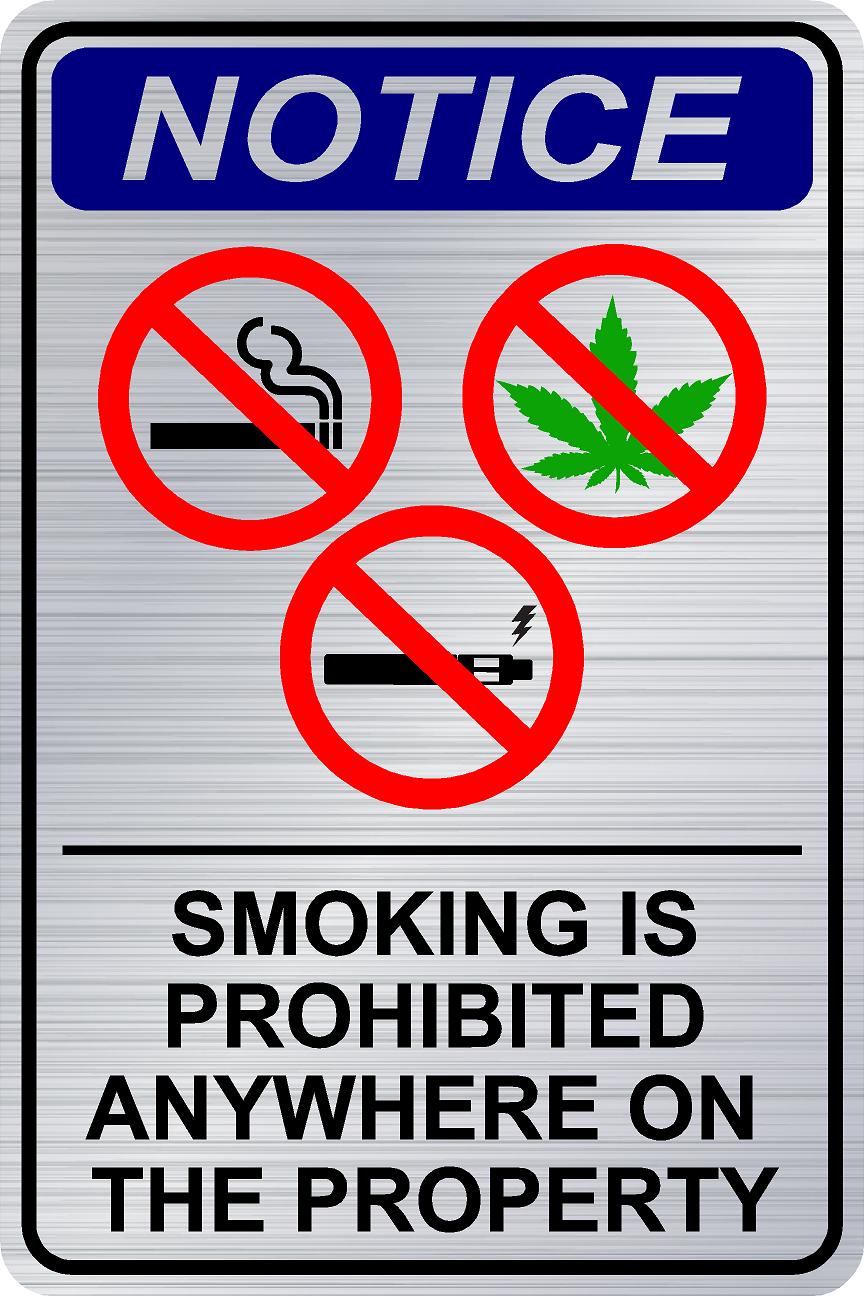 No Smoking – Anywhere Sign - Silver