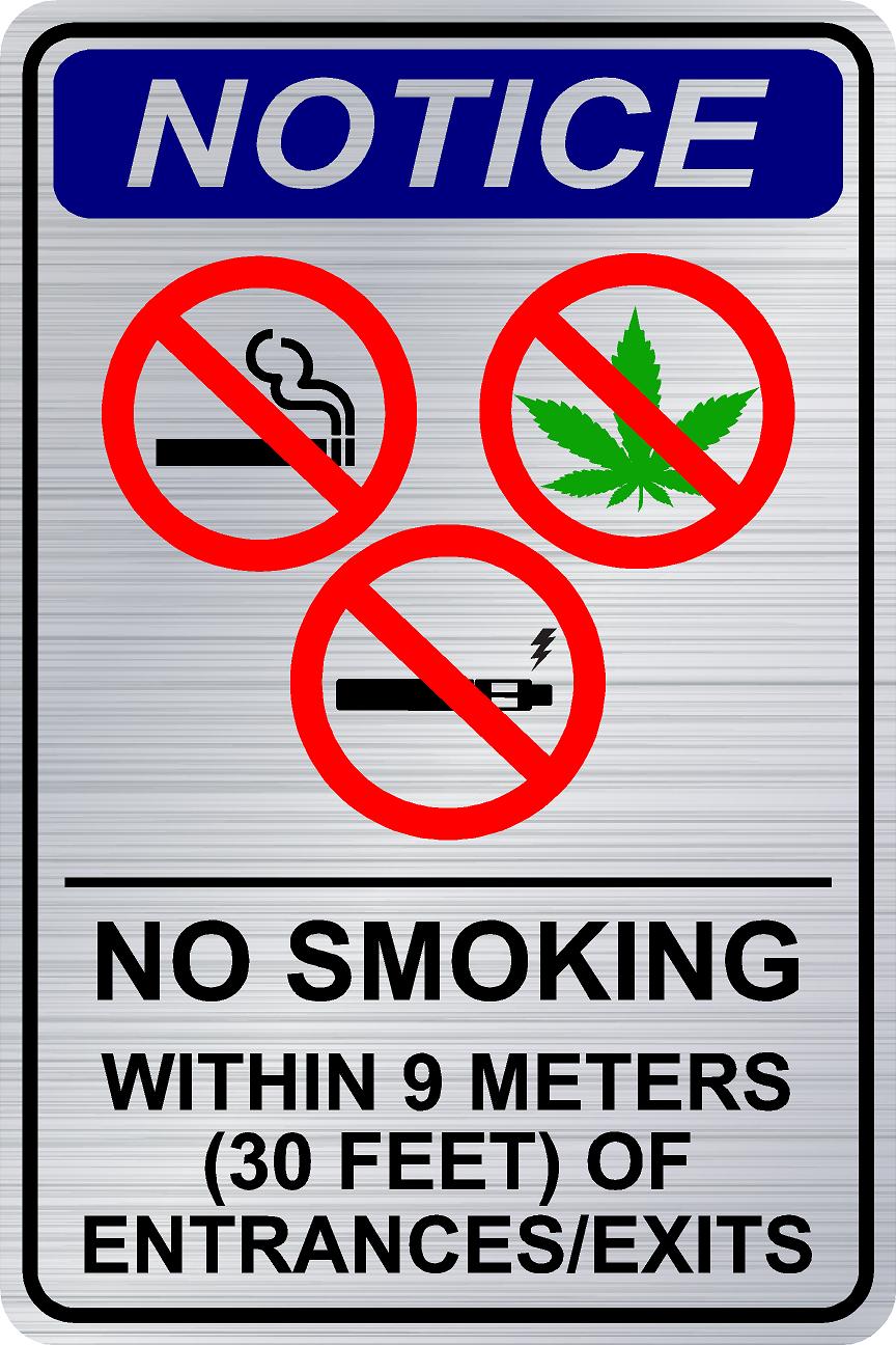 No Smoking – Entrance Sign - Silver