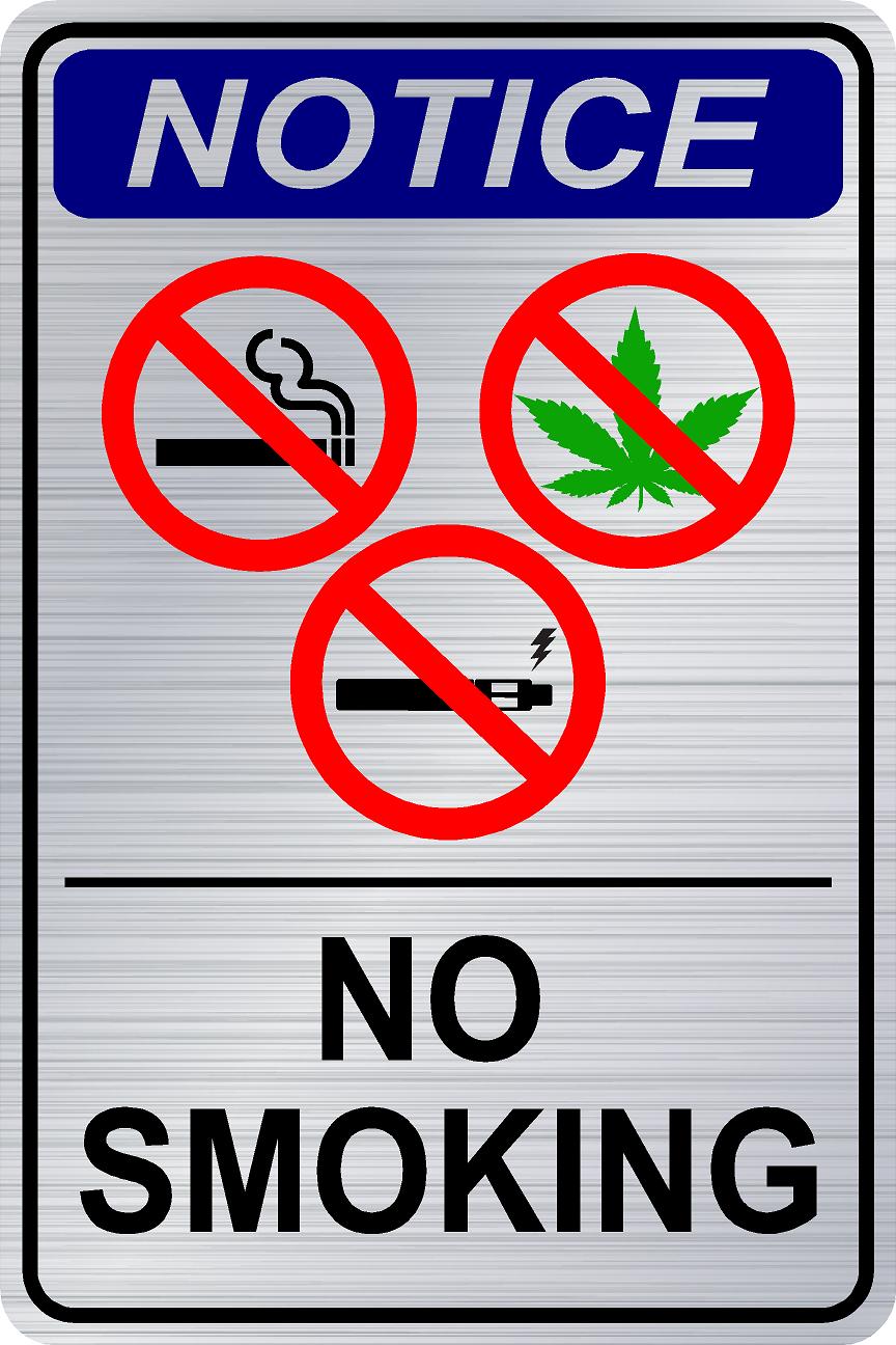 No Smoking Sign - Silver