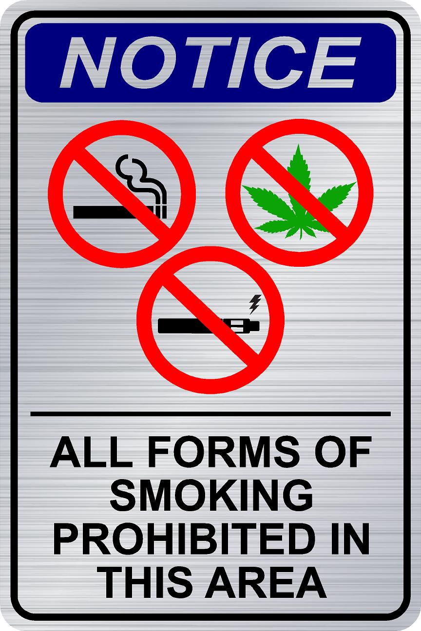 No Smoking – All Forms Sign - Silver
