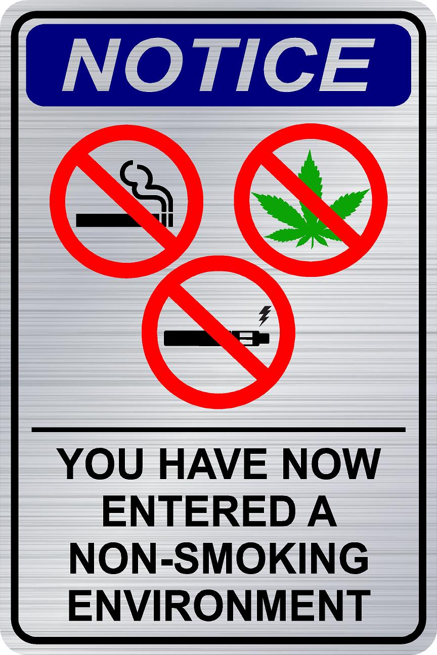 No Smoking – Entered Sign - Silver