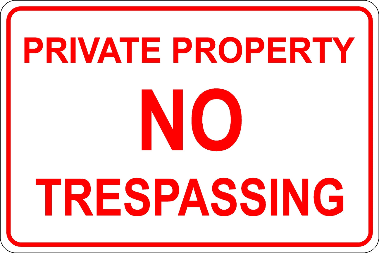 No Trespassing Sign - Red