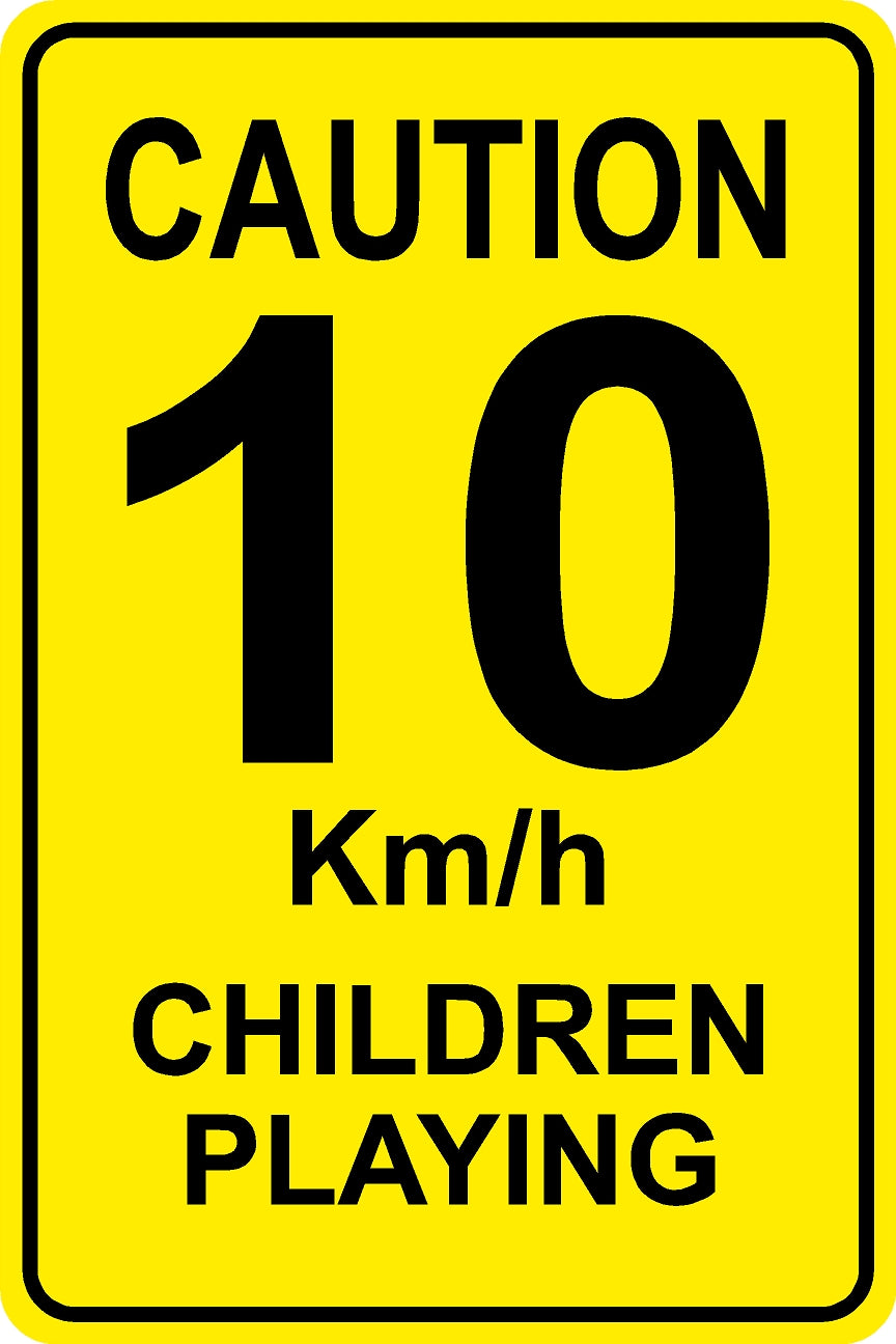 10Kmh – Children Playing Sign - Yellow