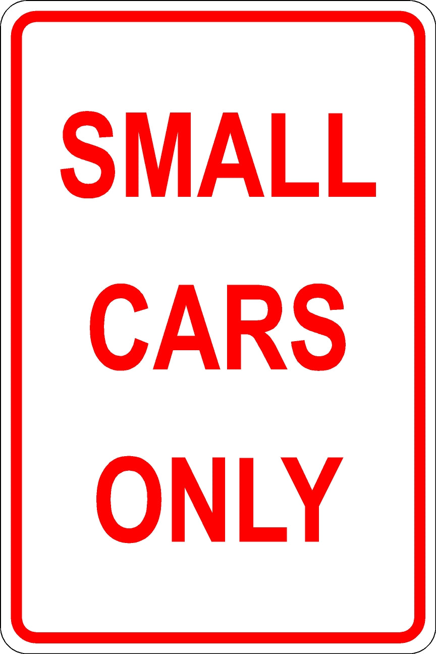 Small Cars Sign - Red