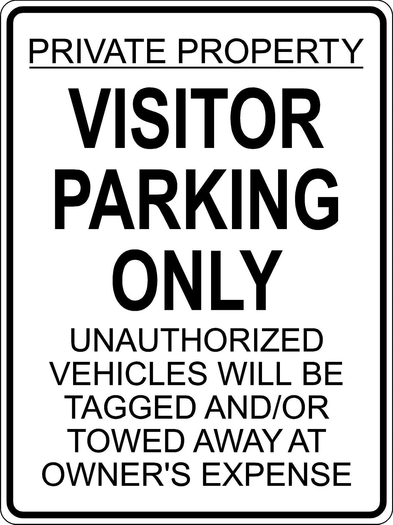 Visitor Parking Only Sign - Black
