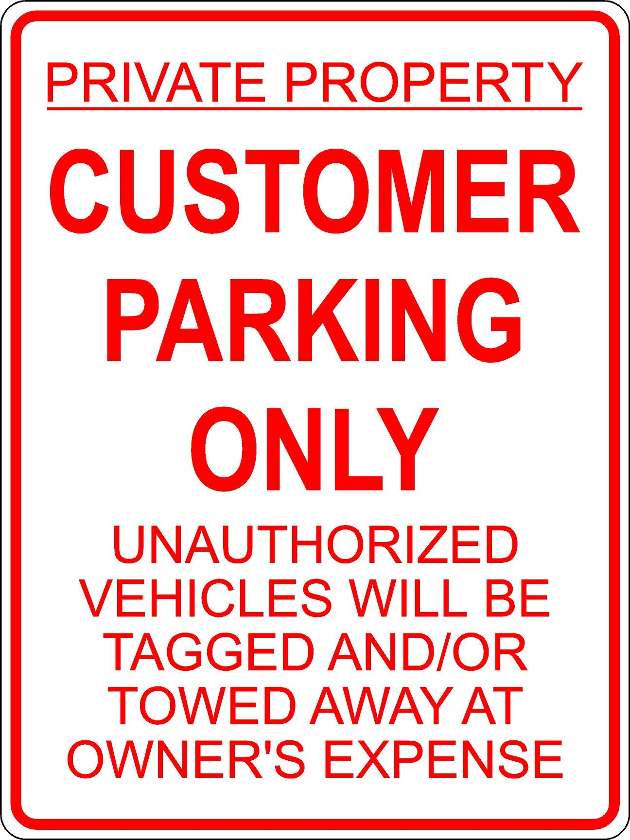 Customer Parking Only Sign - Red