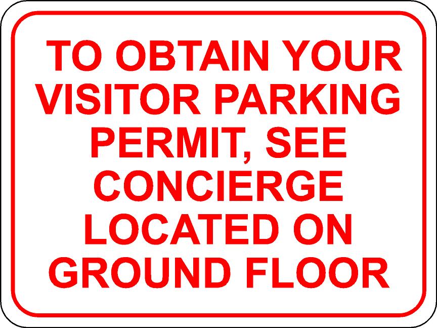 Visitor Parking Permit Sign - Red