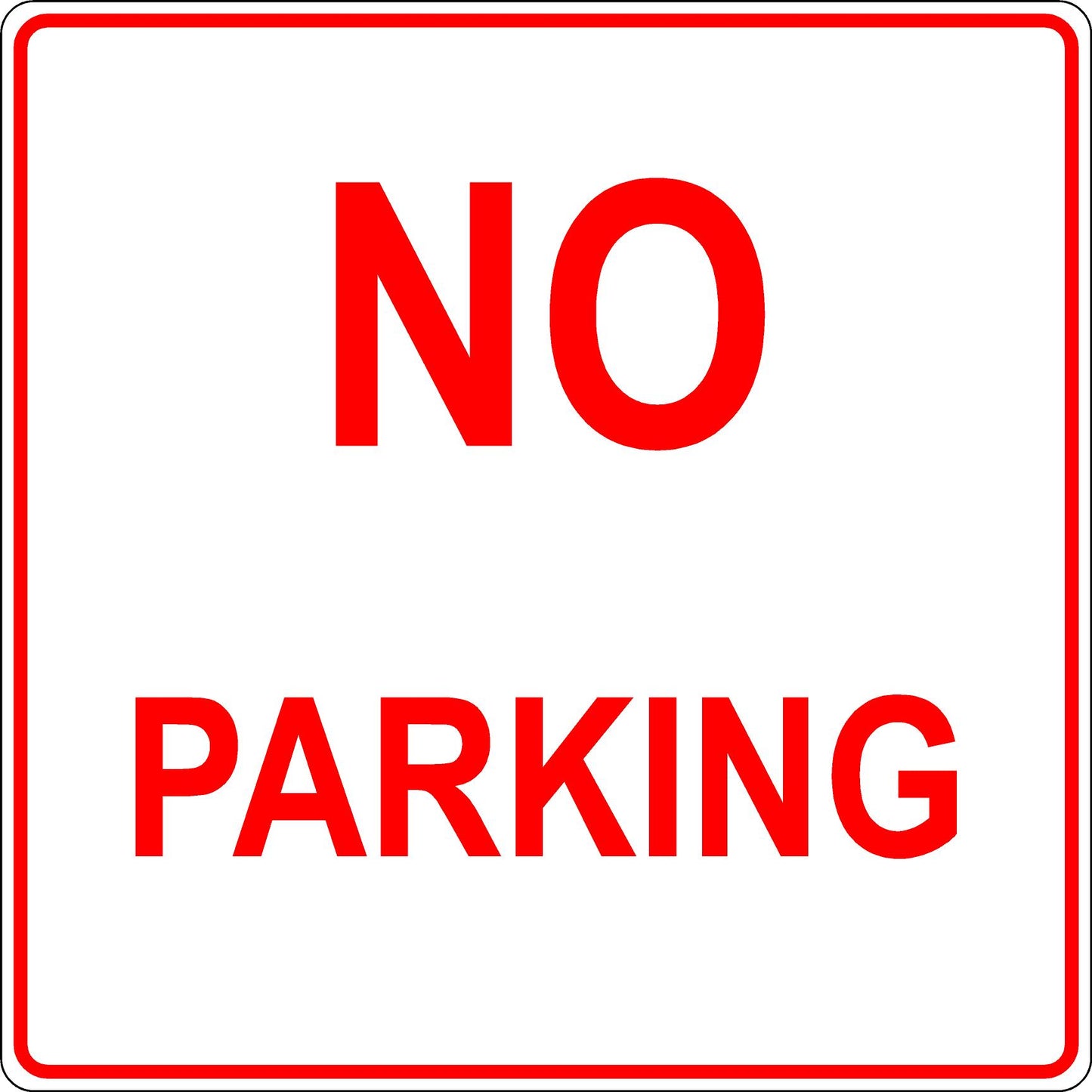 No Parking Sign - Red