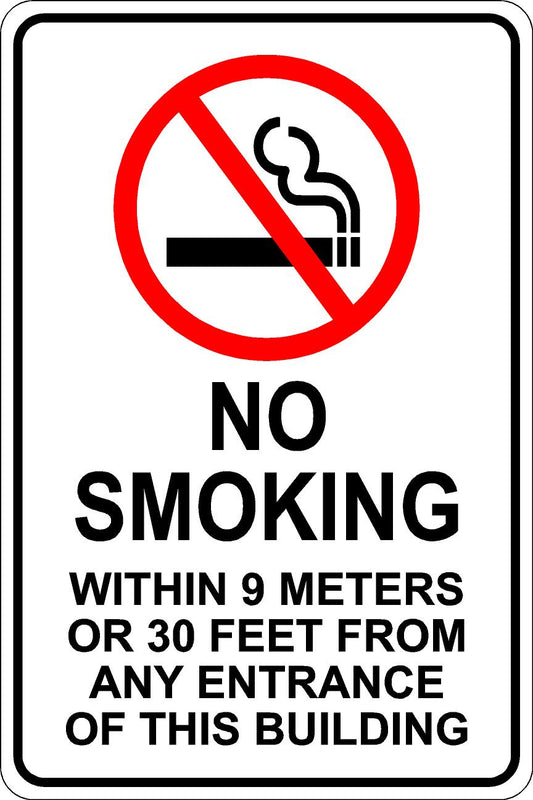 No Smoking Near Entrance Sign