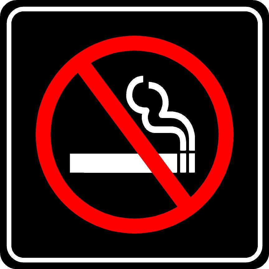 No Smoking Sign - Black