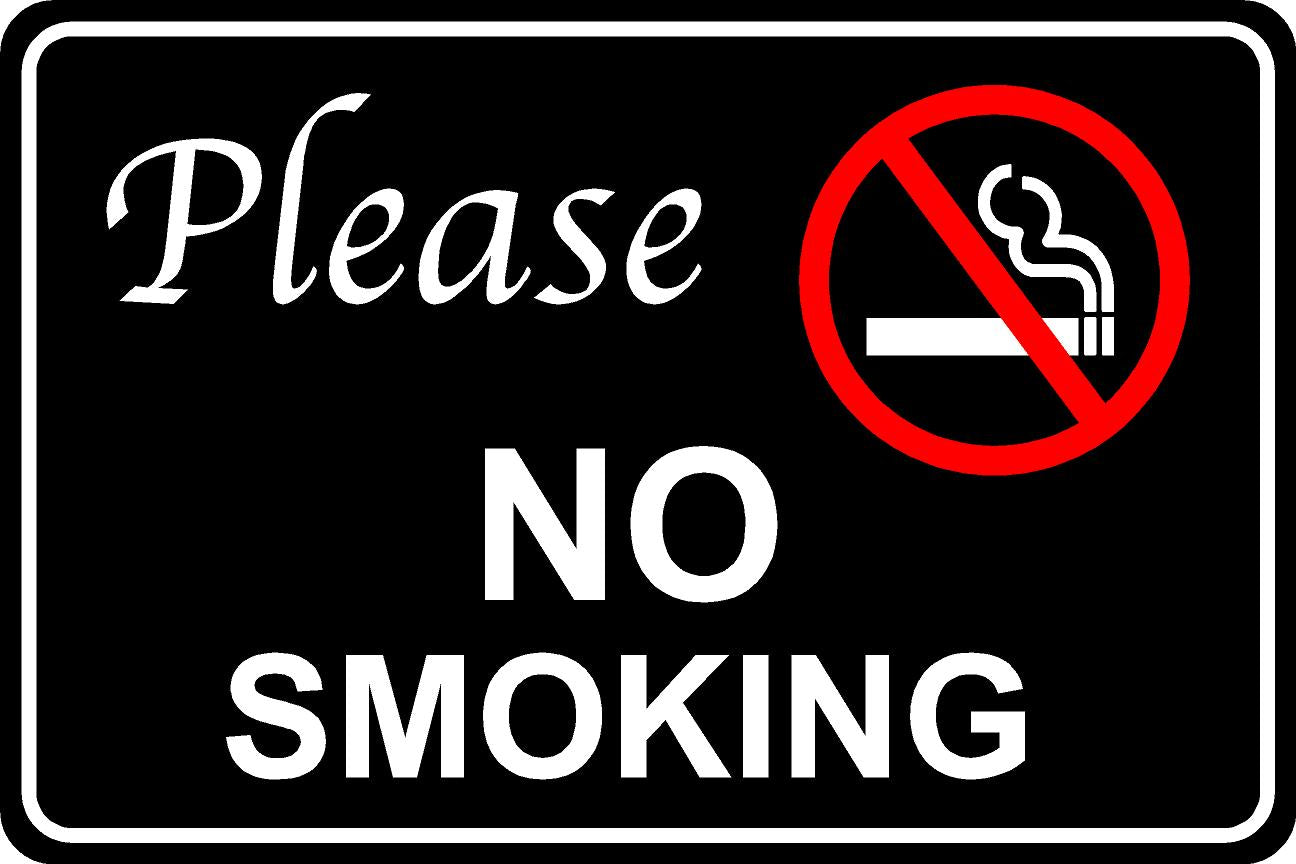 No Smoking Please Sign - Black