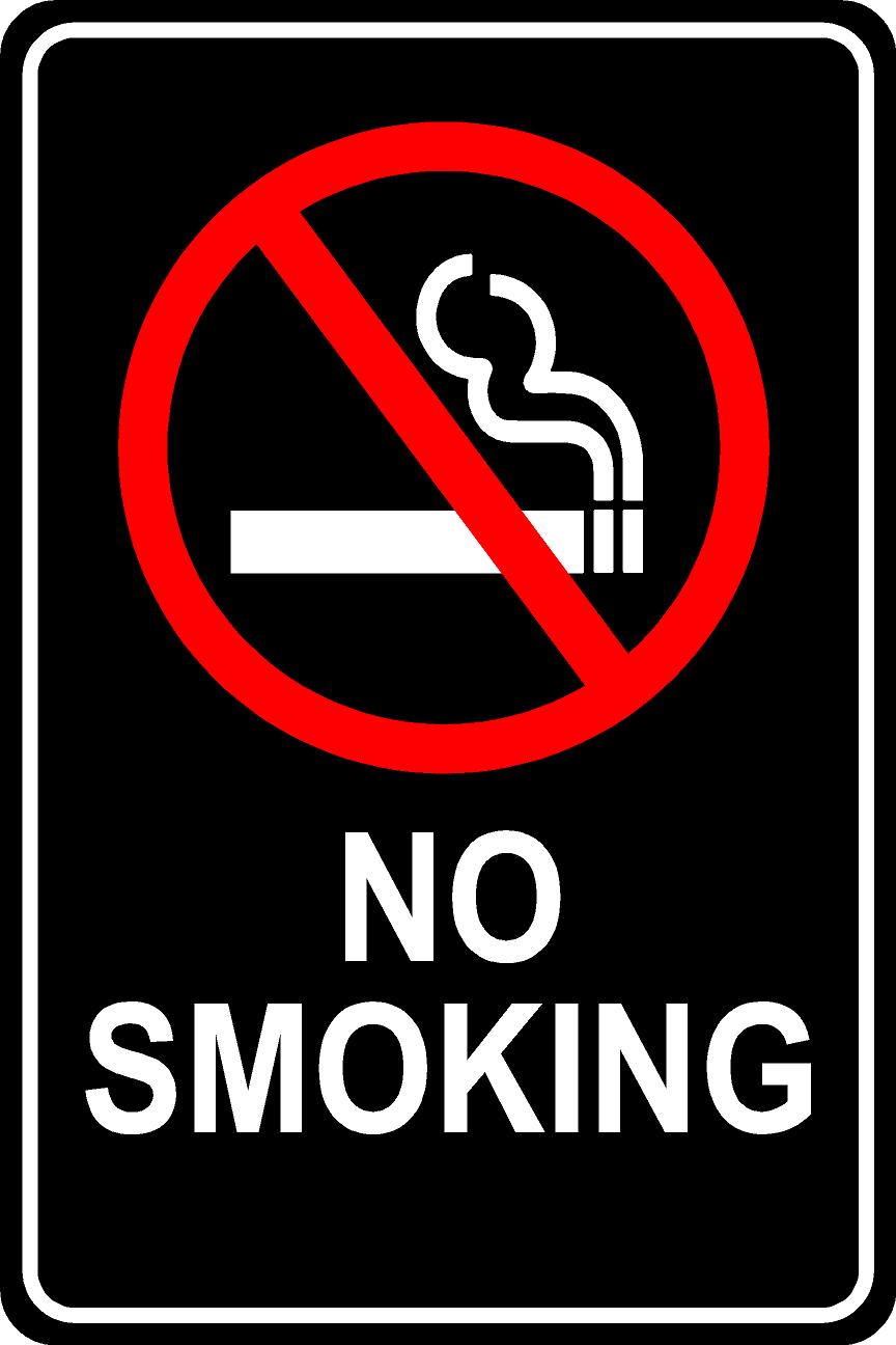 No Smoking Sign - Black