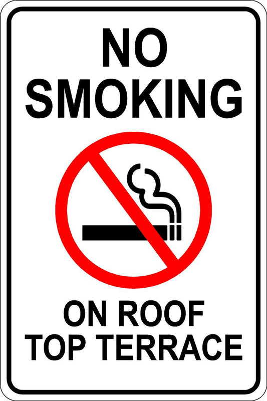 No Smoking on Rooftop Sign