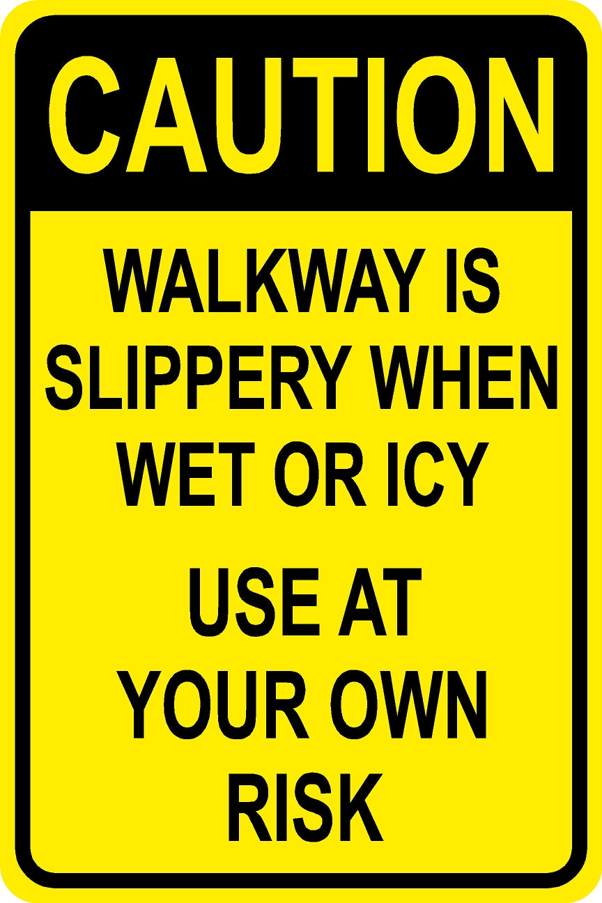 Walkway Slippery Sign - Yellow