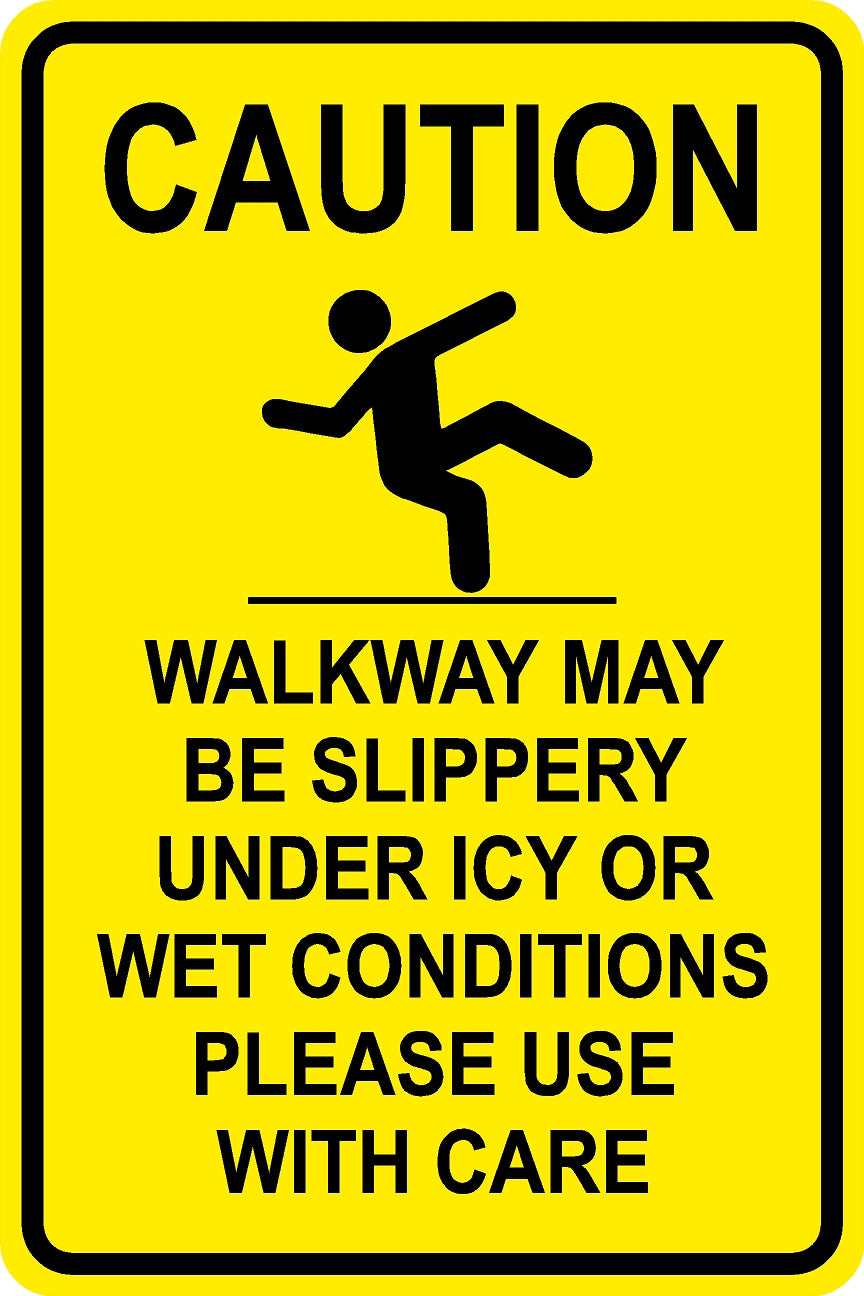 Walkway Slippery Sign - Yellow
