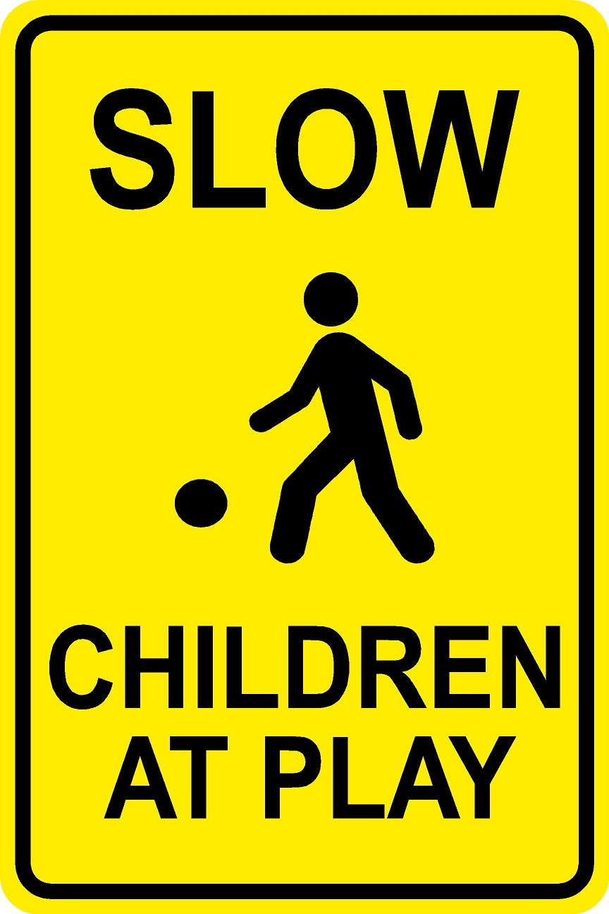 Children At Play Sign - Yellow