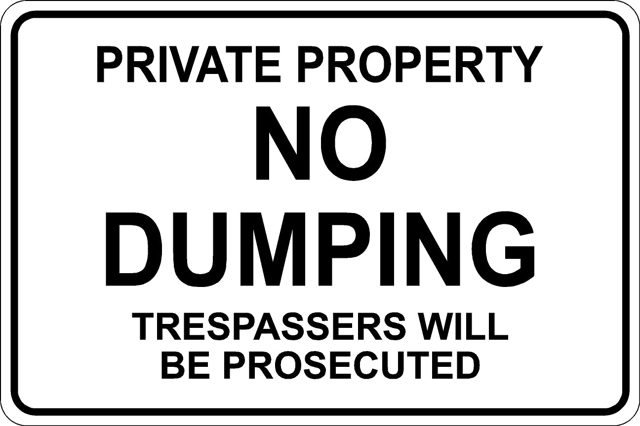 No Dumping Sign - Black