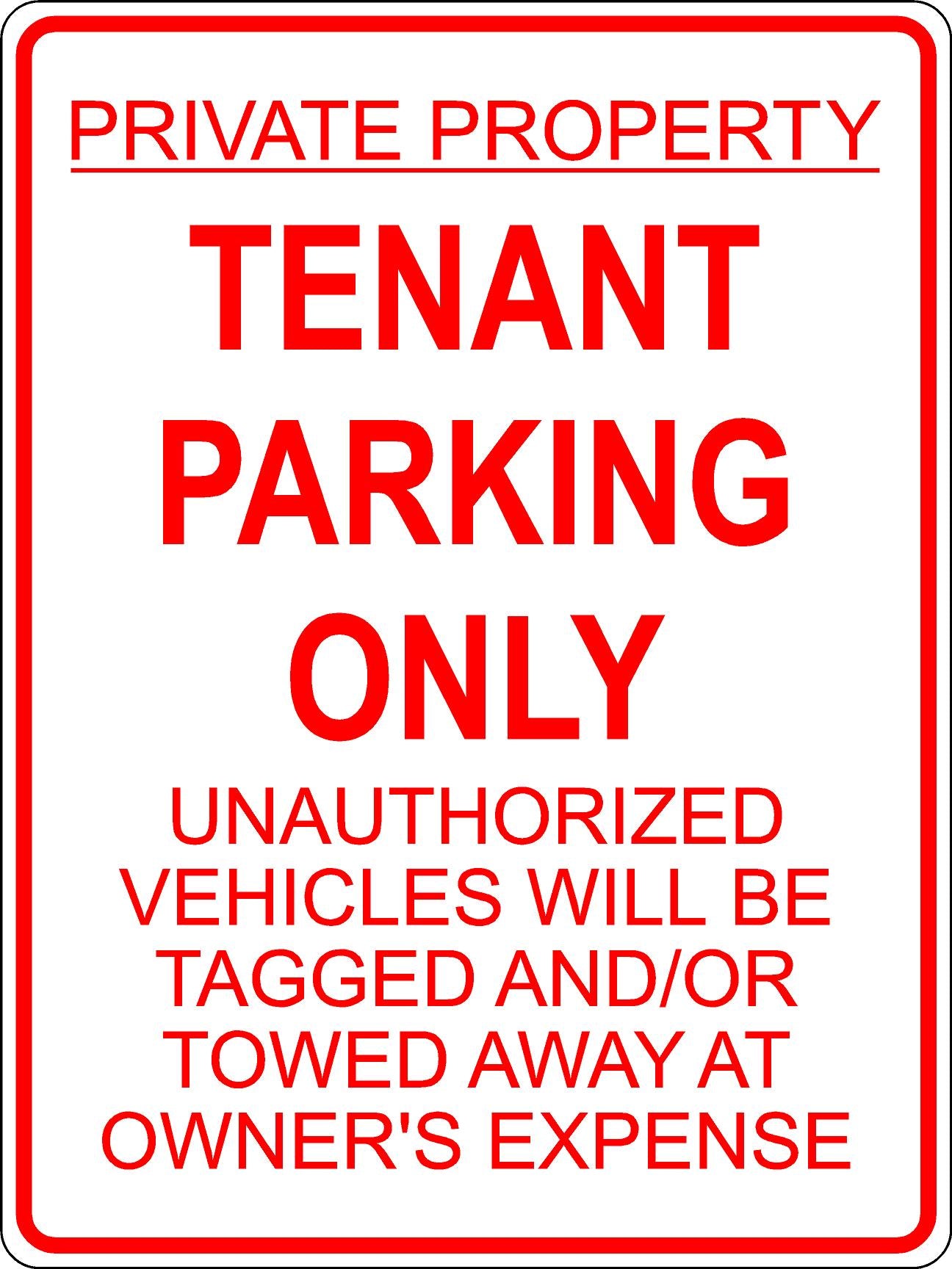 Tenant Parking Only Sign - Red