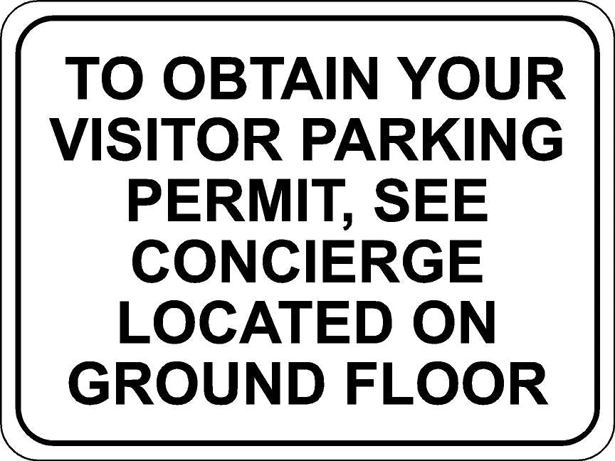 Visitor Parking Permit Sign - Black