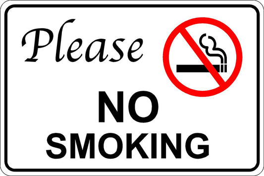 No Smoking Please Sign