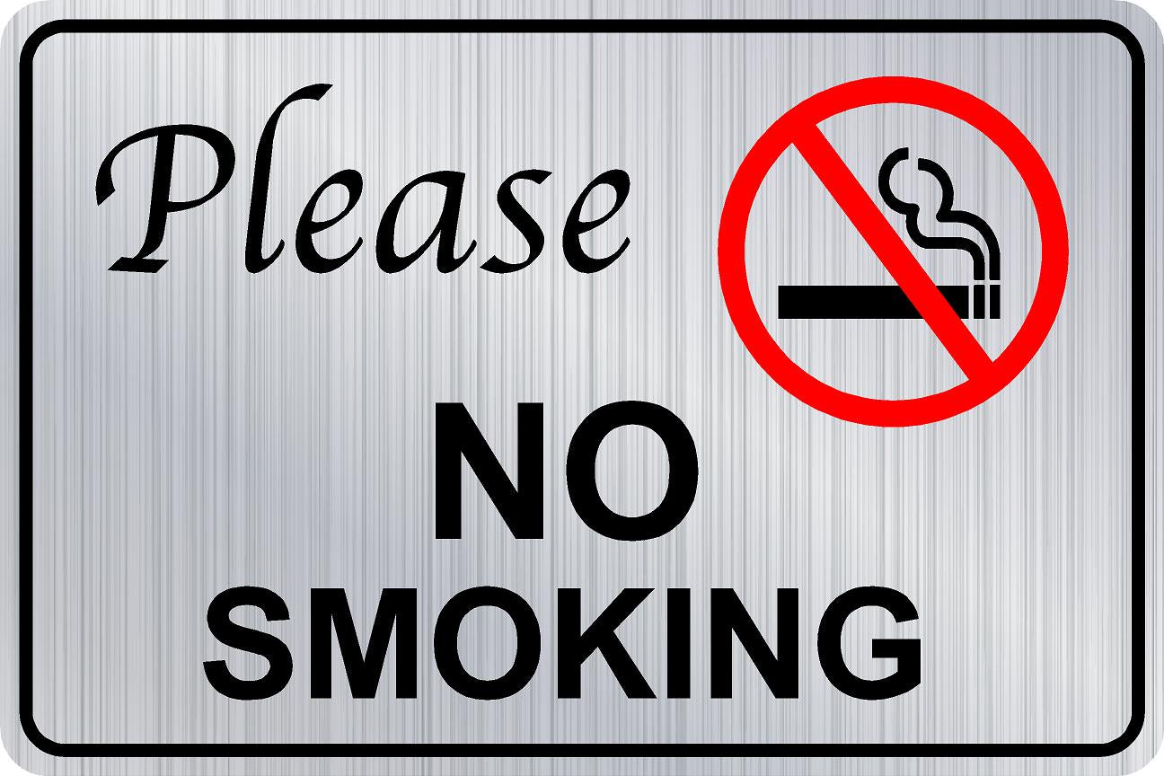 No Smoking Please Sign - Silver