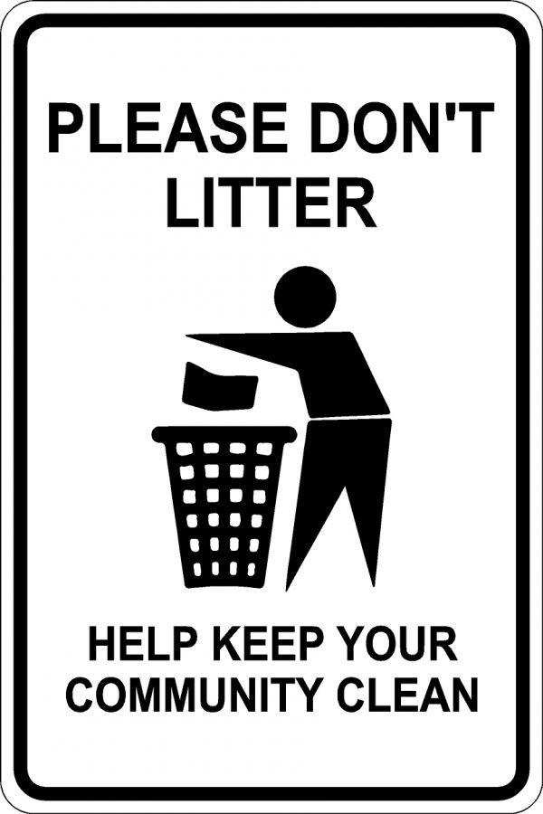 Please Don't Litter. Help Keep Your Community Clean Sign - Black Font